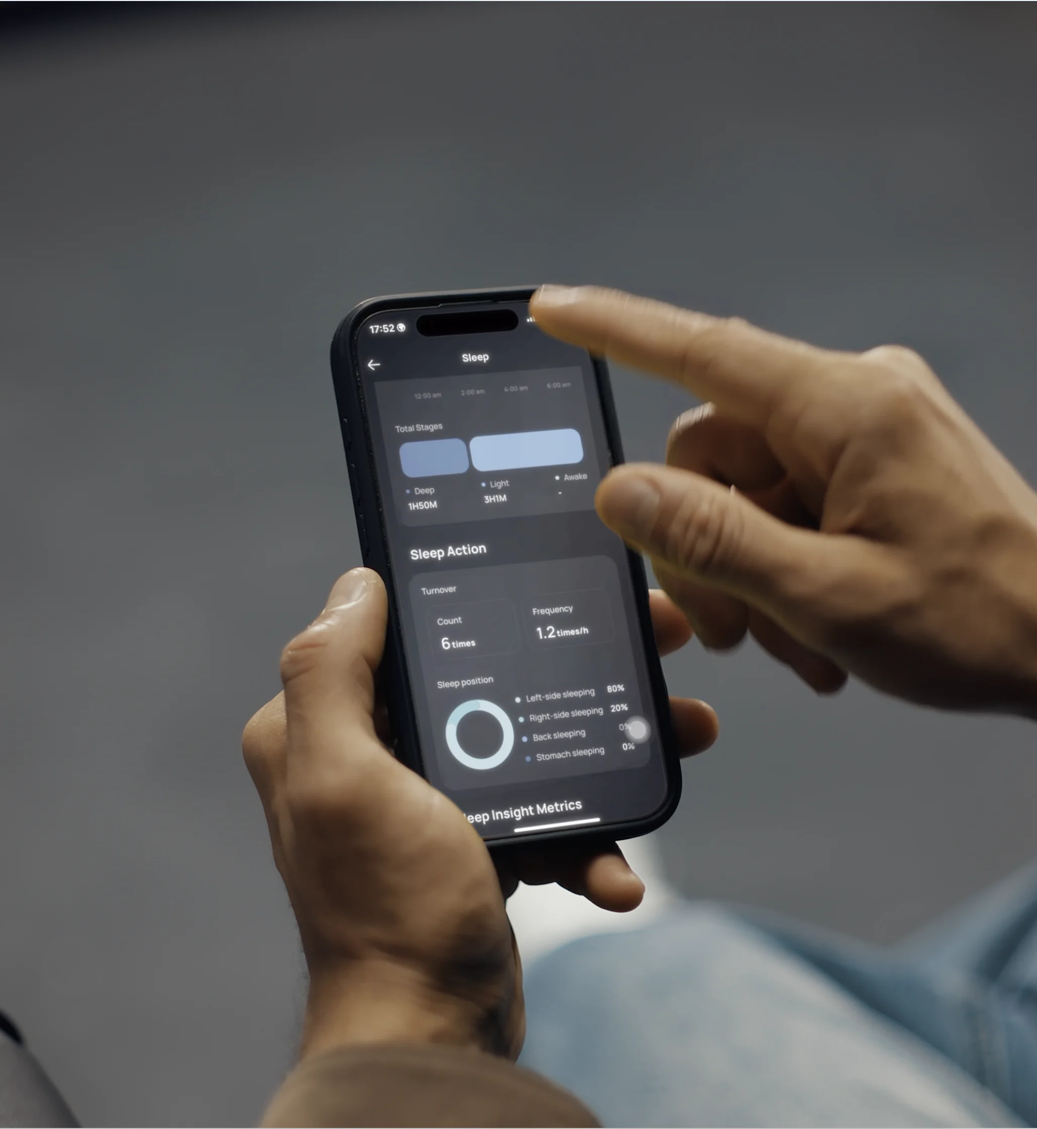 Reviewing sleep stages and sleep insights in the DUVA app